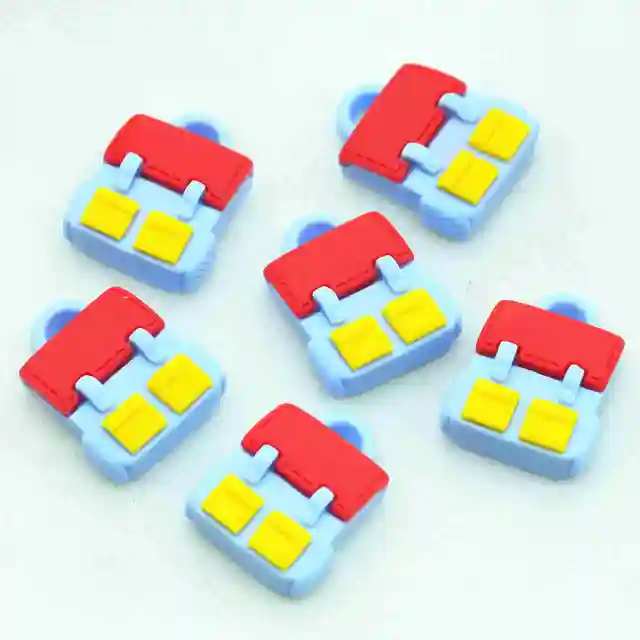 Resin Back to School Stationery Scrapbook Embellishments Miniatures|School Party Decoration Crafts|Back to School Gifts Schoolbag-10PCS