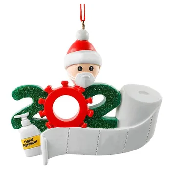 

1 PC Wooden Christmas Tree Decoration Face Mask Snowman Pendant New Year Family Party Navidad New Year Christmas Decorations2021