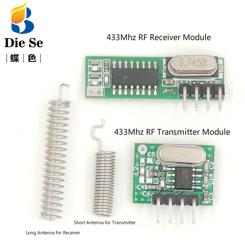 433 mhz superheterodyne rf módulo receptor e módulo transmissor com antena para arduino diy kit 433 mhz controles remotos