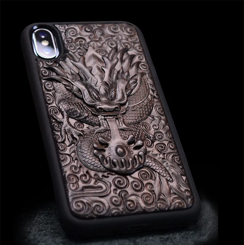 Роскошные 3D резного дерева XR чехол для iPhone 7 Чехол высокого класса Эбеновое дерево+ рамка TPU чехол, чехол для iPhone 6, 6s 7 8 Plus X Xs чехол для MAX XR