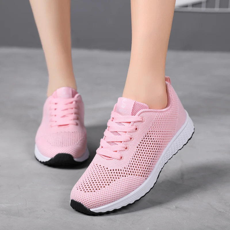 

Hot Sale Women Sneakers Fashion Lightweight Comfortable Mesh Flat Shoes Spring Autumn Lace-up Female Vulcanize Shoes Zapatillas