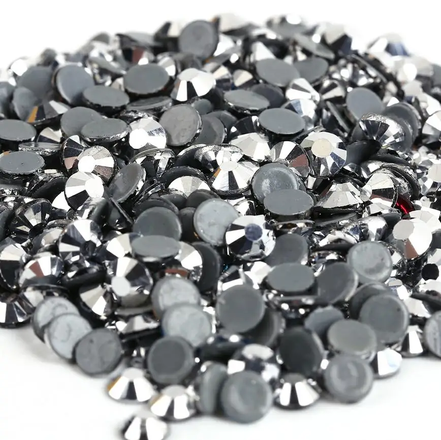 

All sizes Silver Hematite DMC Iron On Rhinestones/Flat Back Nail art Hot fix Crystal Rhinestones Strass Sewing & Fabric Garment