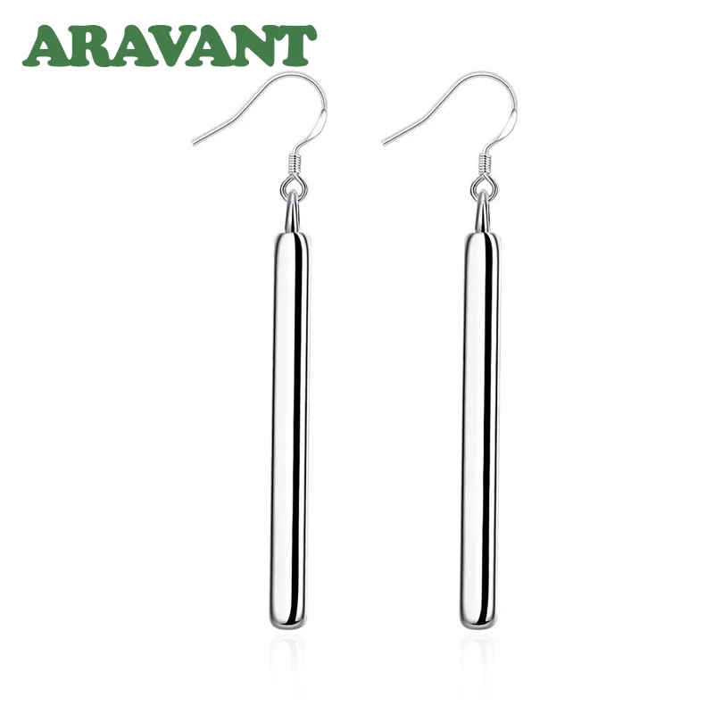 925 Silver Earrings For Women Fashion Long Line Earring Jewelry Best Gift
