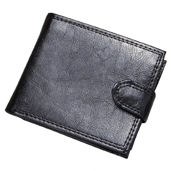 

Brief Designer Slim Men Wallet Bifold Short Purse Male Pu Leather Men's Business ID Card Case Solid Clutch Money Bag Coin Purse