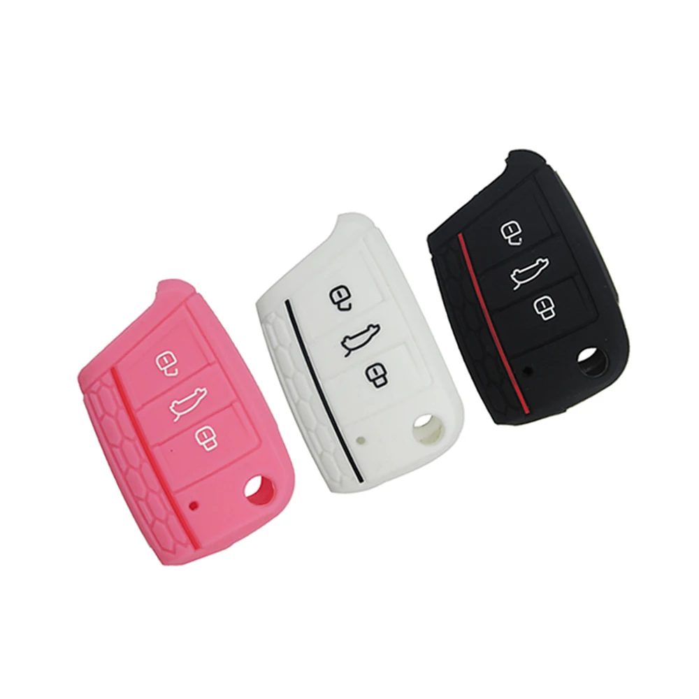 Custodia portachiavi in Silicone per auto Shell Fob per Volkswagen VW Golf 7 Mk7 Skoda Octavia A7 Kodiaq Karoq SEAT Leon Ibiza 3 Key Protector - H7a1bcef709494dc5829eb377da8f1d25h