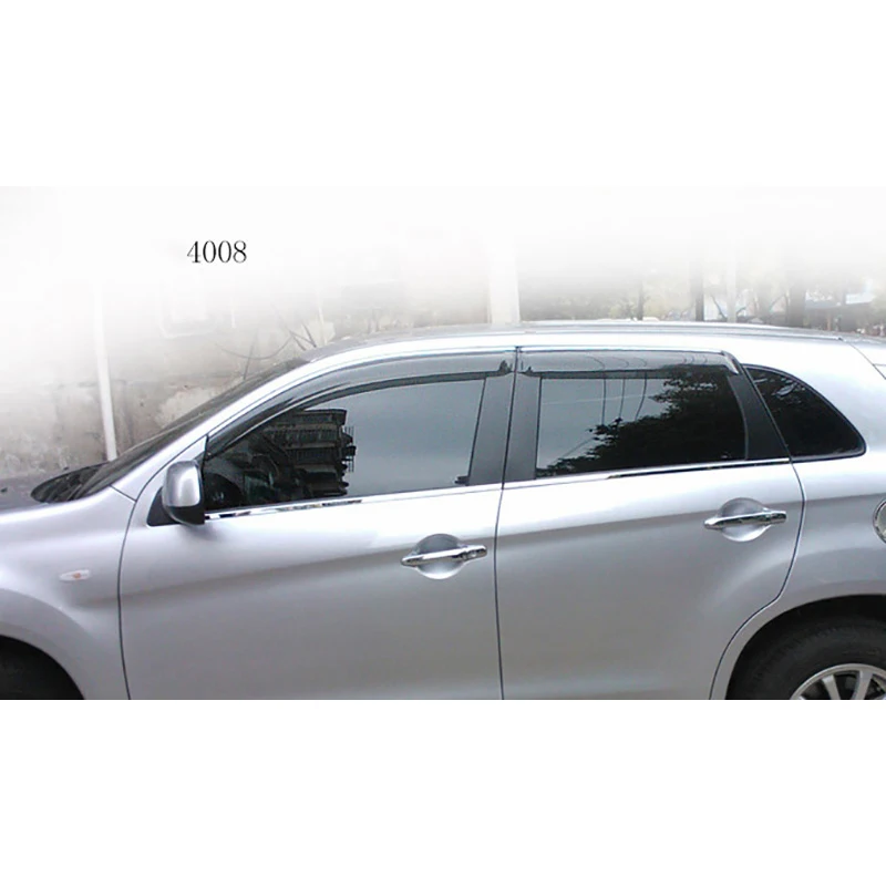 4 Piece Injection molding trim vent shade rain sun wind deflector window visor for Peugeot 2008 3008 4008 307 508
