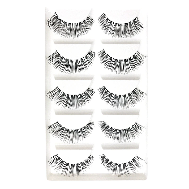 CLO05-12 CLOTHOBEAUTY 5 пар накладных ресниц, тонкие накладные ресницы для наращивания ручной работы, натуральные мягкие невидимые ресницы, длинный толстый многоразовый макияж - Цвет: CLO05-12