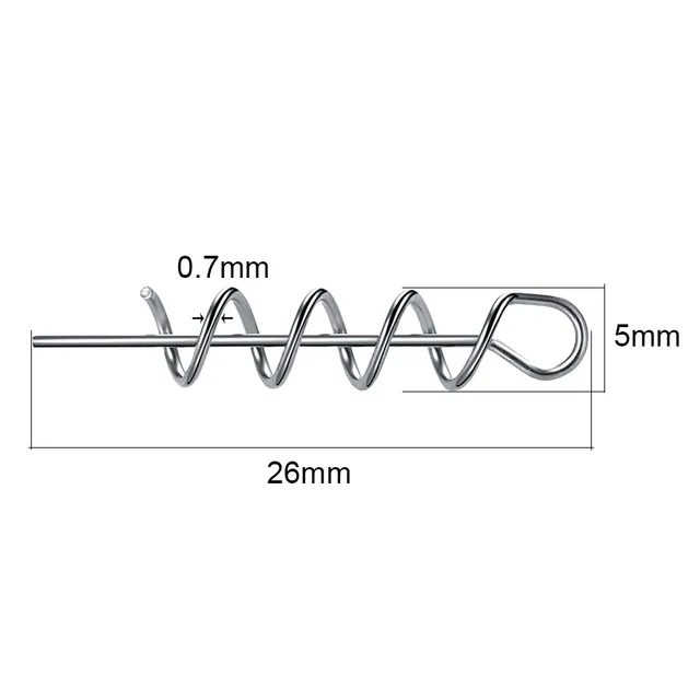 50 or100pcs/Lot Spring Lock Pin Crank Hook Fishing Connector 7MM-42MM Stainless Steel Swivels&Snap Soft Bait Accessories Flat 26MM