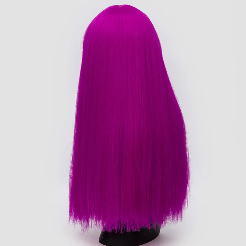MSIWIGS Long Straight Bangs Wigs Blonde Red White Purple Green Brown Cosplay Wig Female - Цвет: Фиолетовый