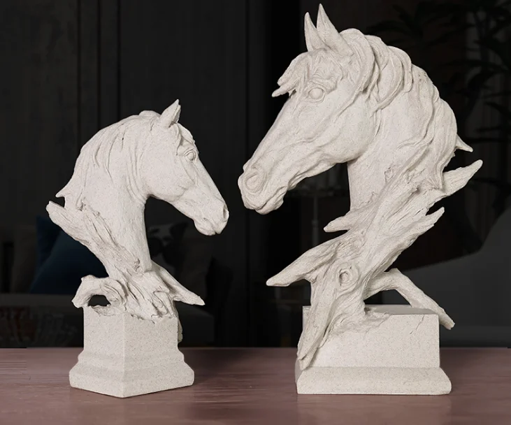 

Abstract Nordic artwork sculpture resin sandstone horse head craft Statues home Ornaments decoration office gift p2144