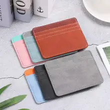 Tarjetero de piel sintética con ranura múltiple para hombre y mujer, funda delgada para tarjetas de identificación, 1 unidad