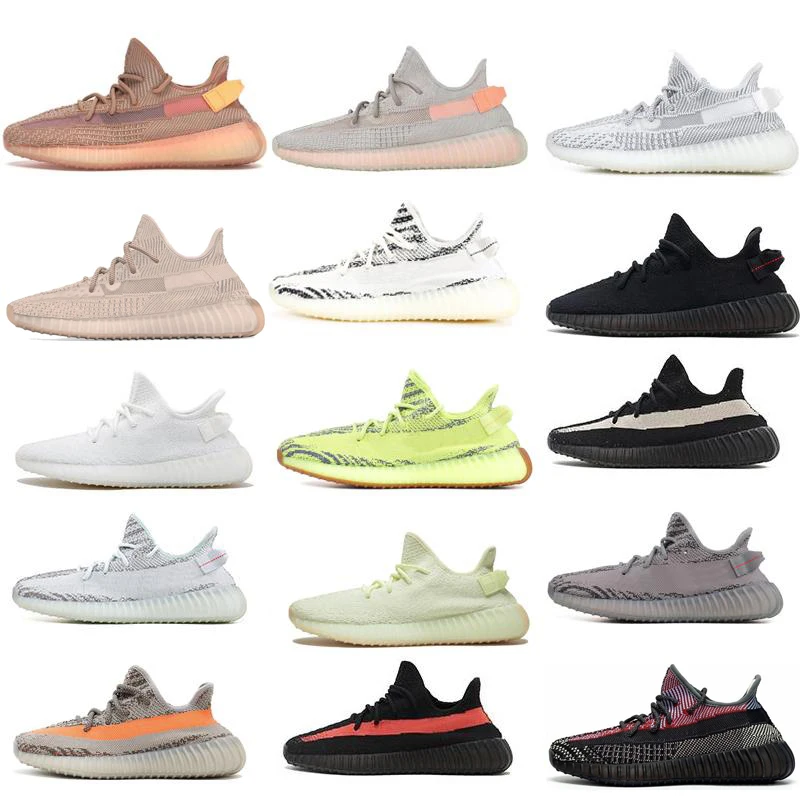 

BEST Quality zapatillas Shoes 350 V2 Coconut Running Shoes Female Static Black Trfrm Clay Cinder Trfrm Tail Light Boots 36-48