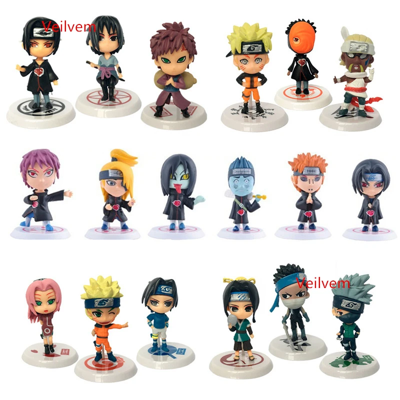 

6pcs/lot Anime Naruto Action Figure Toys Zabuza Haku Kakashi Sasuke Naruto Sakura PVC Model Collection Kids Toys