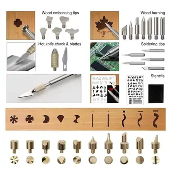 

110-220V Pyrography Tools Set 71Pcs/Set EU/US Plug Wood Carved Pyrography Electric Iron For Engraving Craft Soldering Iron Pen