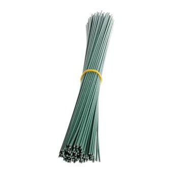 

100 Pcs Dark Green Artificial Floral Wire Flower Stem Wrap 30cm L4MF