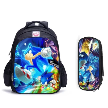 

16 Inch Mario Sonic Boom Hedgehogs Children School Bags Orthopedic Backpack Kids School Boys Mochila Infantil Catoon Bags