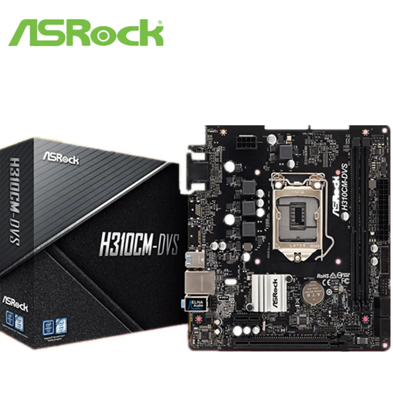 Полный новый ASRock Технология H310CM-DVS восемь поколение материнских плат H310 чип
