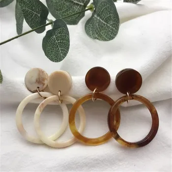 

10 pair /lot fashion jewelry accessory acid acrylic geometry round earring for women