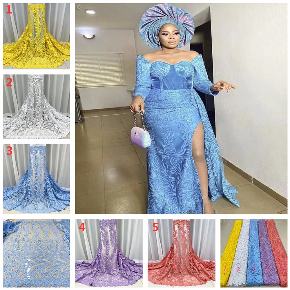 Anna sky blue african net lace french sequin fabric 2022 high quality embroidered nigerian tulle laces mesh fabrics for sewing