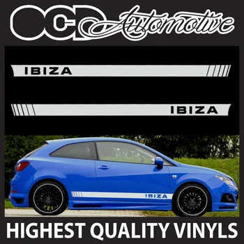 

For 1Set/2pcs SEAT IBIZA RACING SIDE STRIPES GRAPHICS DECALS STICKER KIT AIRRIDE CUPRA Car styling