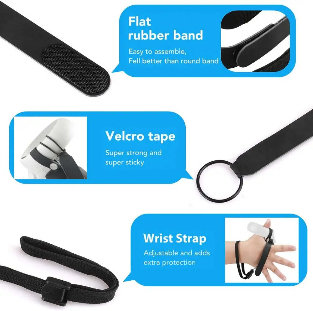 5in1 Knuckle Strap+Grip Cover+Hand Strap+VR Lens Dust cover+Thumb Button Cap for Oculus Quest 2 VR Controller Accessories_voghion.com