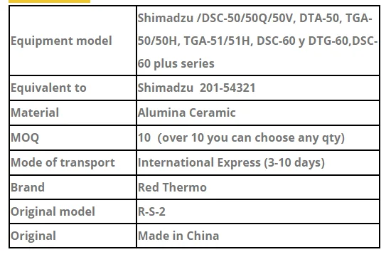 25μl алюминиевая ячейка для Shimazu 201-54321 DSC держатель образца STDA керамический тигель TGA керамический тигель красный термо