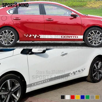 

1 Pair Sports Mind Door Side Stripe Car Sticker Decal Automobiles Vinyl Car Styling For KIA Cerato K3 Exterior Accessories