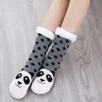 

Women Winter Christmas Socks Cotton Print Thicken Anti-slip harajuku Ladies streetwear Warm Female Funny Socks Fleece Socks P2K2
