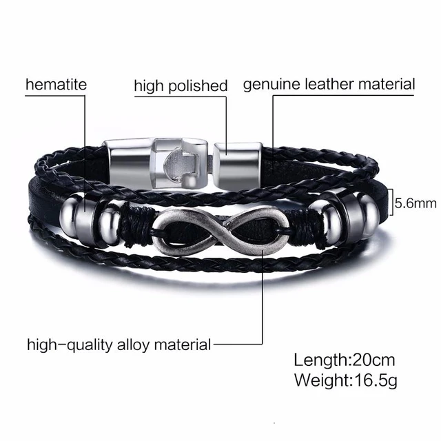 Vnox Vintage Rudder Charm Bracelet for Men Multi-layer Leather Rope ...