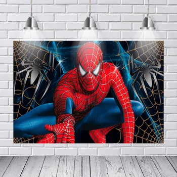 

Background Photography Suer Hero Spiderman Spider Man Web Custom Washable Wrinkle Free Photo Studio Background Backdrop