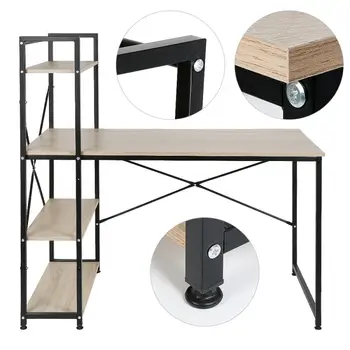 

Upgraded Computer Laptop Desk Home Office Studying Office Table Bedroom Desk Household Study Writing Tables With Bookshelf HWC