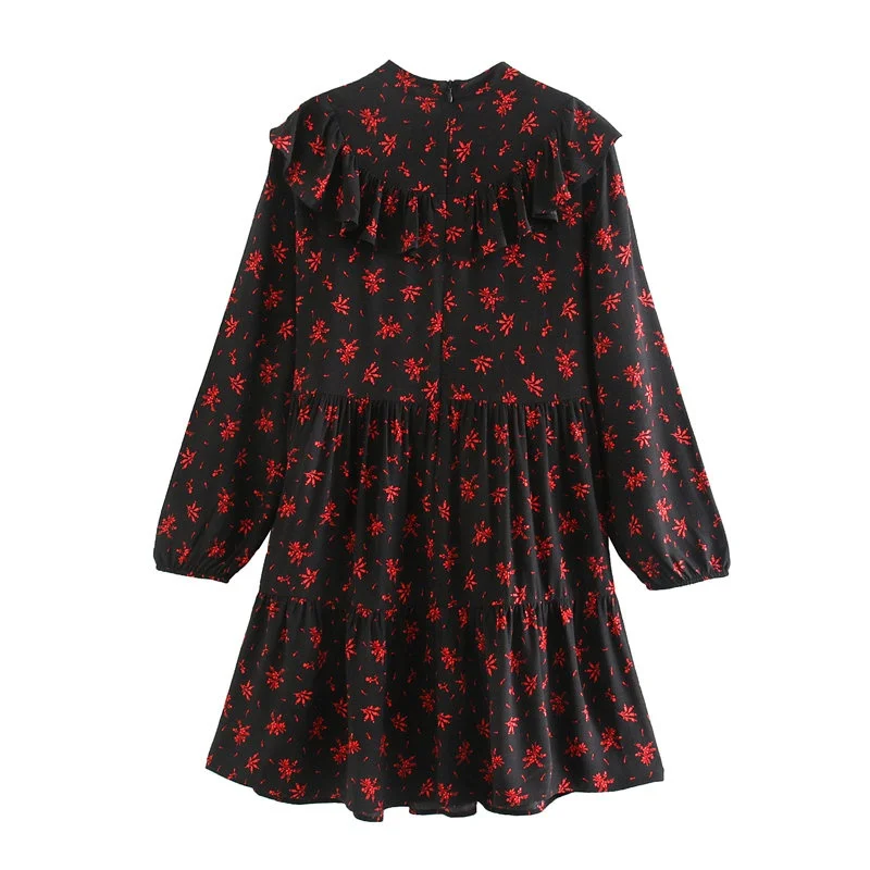 

Vintage Female Dress Floral Spring Autumn 2020 Casual Dresses Beach Bohemian Ruffle Flounce Dress Vestidos Plus Size