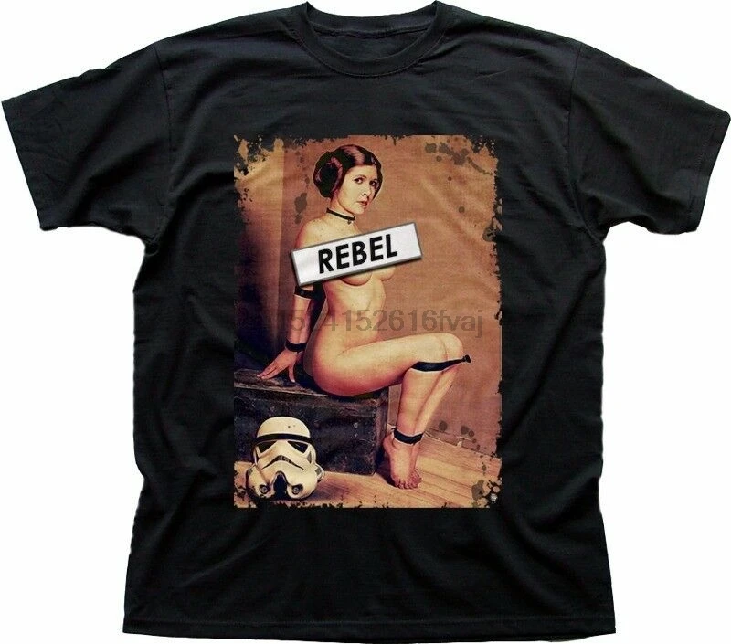 Черная хлопковая Футболка принцессы Leia в бандаже REBEL OZ9355 | Мужская одежда