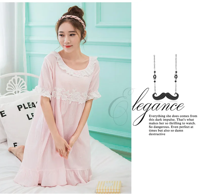 Платье для сна до колена женское белье повседневное милое шелковое ночное белье Ночная рубашка с круглым вырезом короткий рукав ночное белье домашняя одежда
