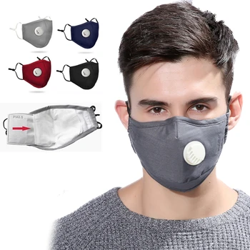 

4pcs PM2.5 filter Mouth Mask Dust Respirator Washable Reusable Masks Cotton Unisex Mouth Muffle Anti-fog Activated carbon