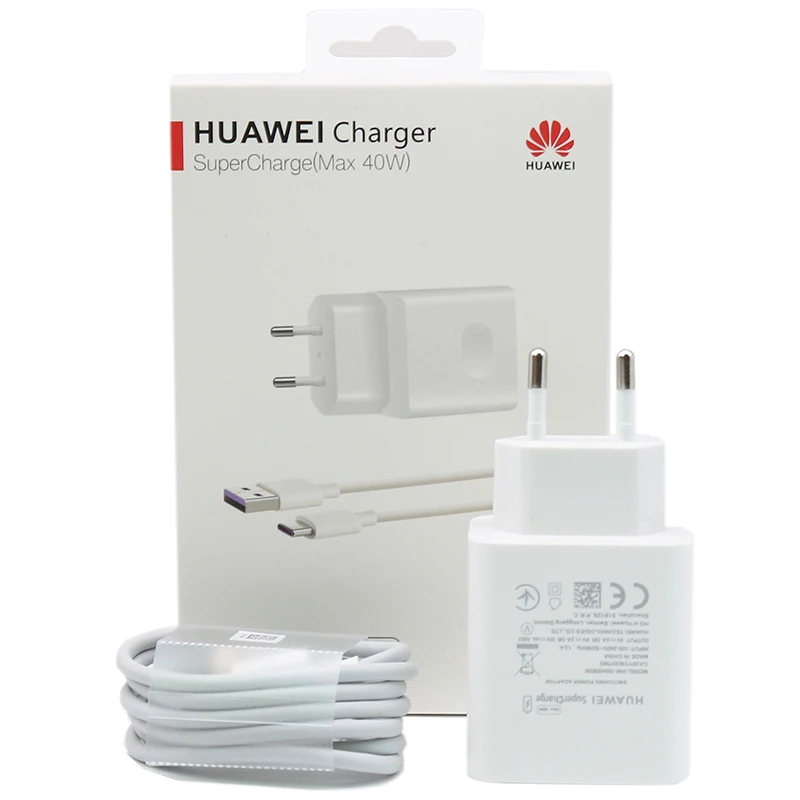 65w charger Huawei Charger 40W Original 10V4A Supercharge EU Charge adapter 5A USB type c cable for nova 5 5t 5 pro mate 30 pro p20 p30 pro 65 watt charger mobile