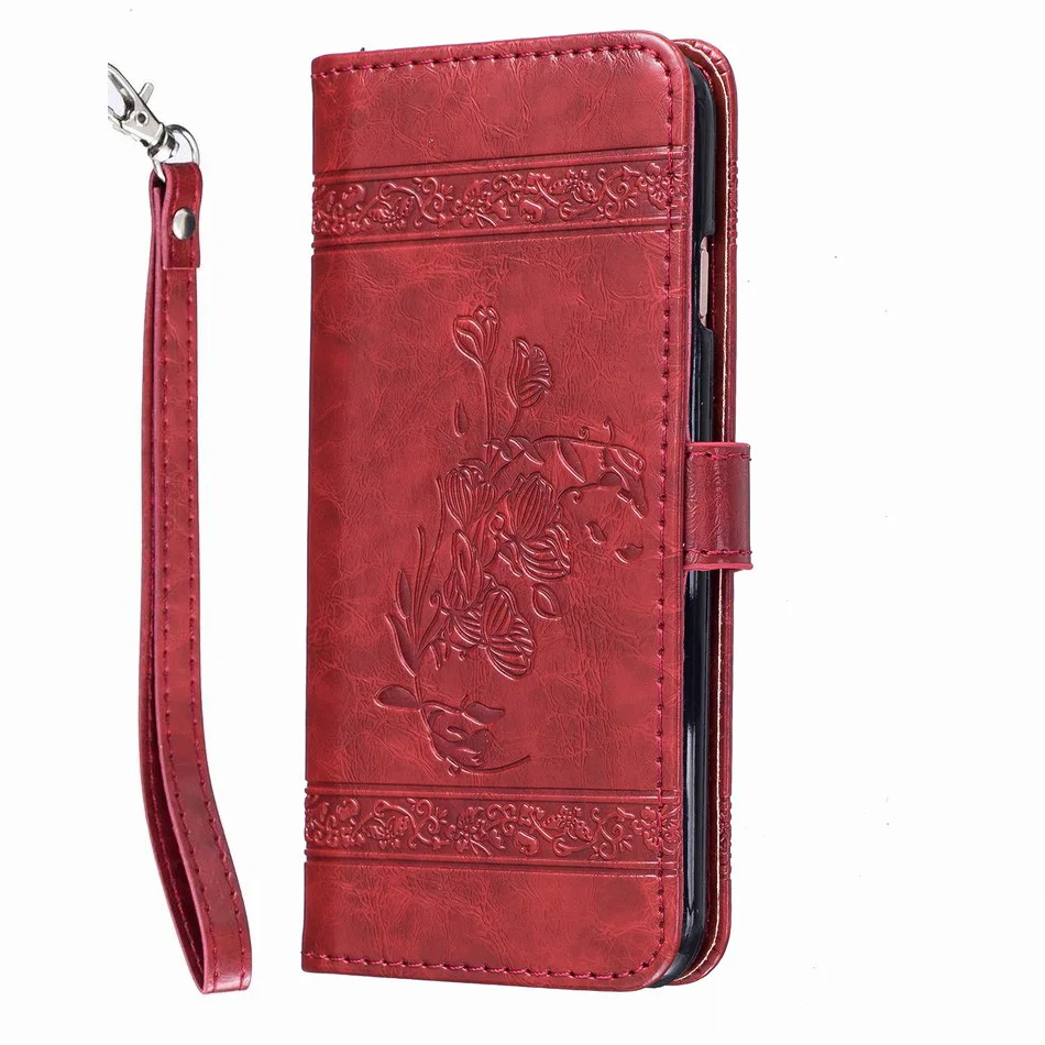 Роскошный кожаный чехол для телефона с подставкой для Apple iphone X, XR, XS, Max, 7, 8, 6, 6s Plus, 5, 5S, SE, 5C, кошелек с магнитным замком, карман для карт, чехол D98Z - Цвет: Red