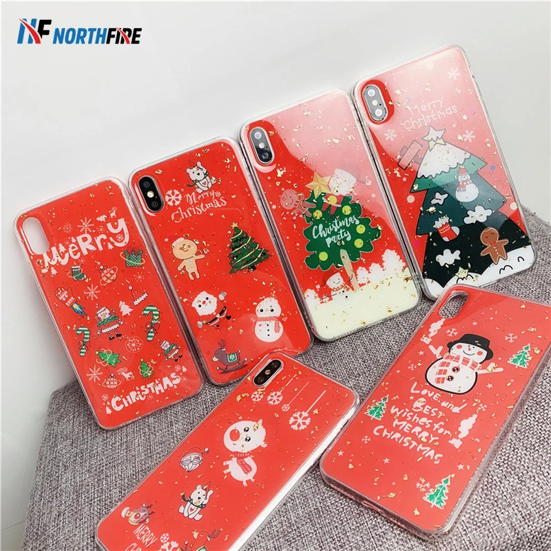 NORTHFIRE Рождество Мягкий ТПУ чехол для телефона iPhone XR X XS Max 6/6 S/7/8 Plus с украшением в