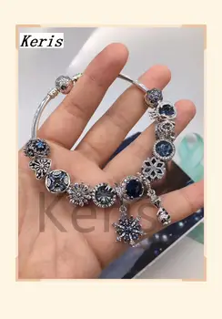

High Quality Reproduction 1:1 100%925 Pure Silver New Star Of The Moon Snow Clasp Beads Beads Bracelet Gift Free Delivery