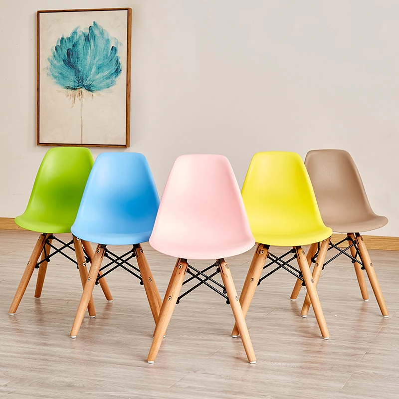 

Nordic INS Solid Wood Plastic Children's Chair Dining Chairs for Dining Rooms Restaurant Furniture Children's Wood Dining Chair