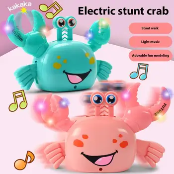 

Kids Electric Crab Kids Universal Cartoon Toy Stunt Stand Walk Sideways Auto Turn Direction with Light Music Educational Machine