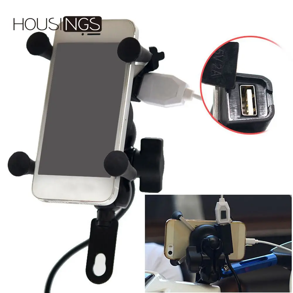 

360 Rotating Charger Motorcycle Mobile Phone Holder Stand For iPhone XS Max Quick Usb Charge Power Adapter Bike Adjustable Stand