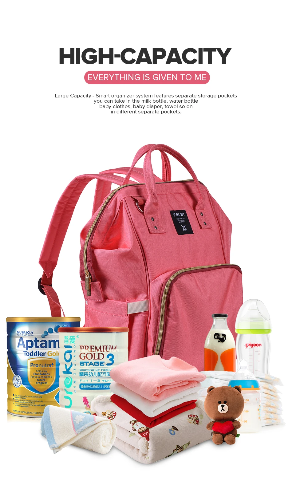 Модная сумка для подгузников для мам, большая сумка для кормления, рюкзак для путешествий, дизайнерская сумка для коляски, Детская сумка, уход за ребенком, подгузник