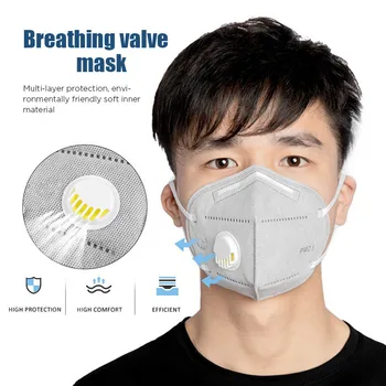 

KN95 Anti Dust Mask Respirator Air Filter Gas Mask Safety Protector Face Mouth Mask Features face mask KN95 with valve