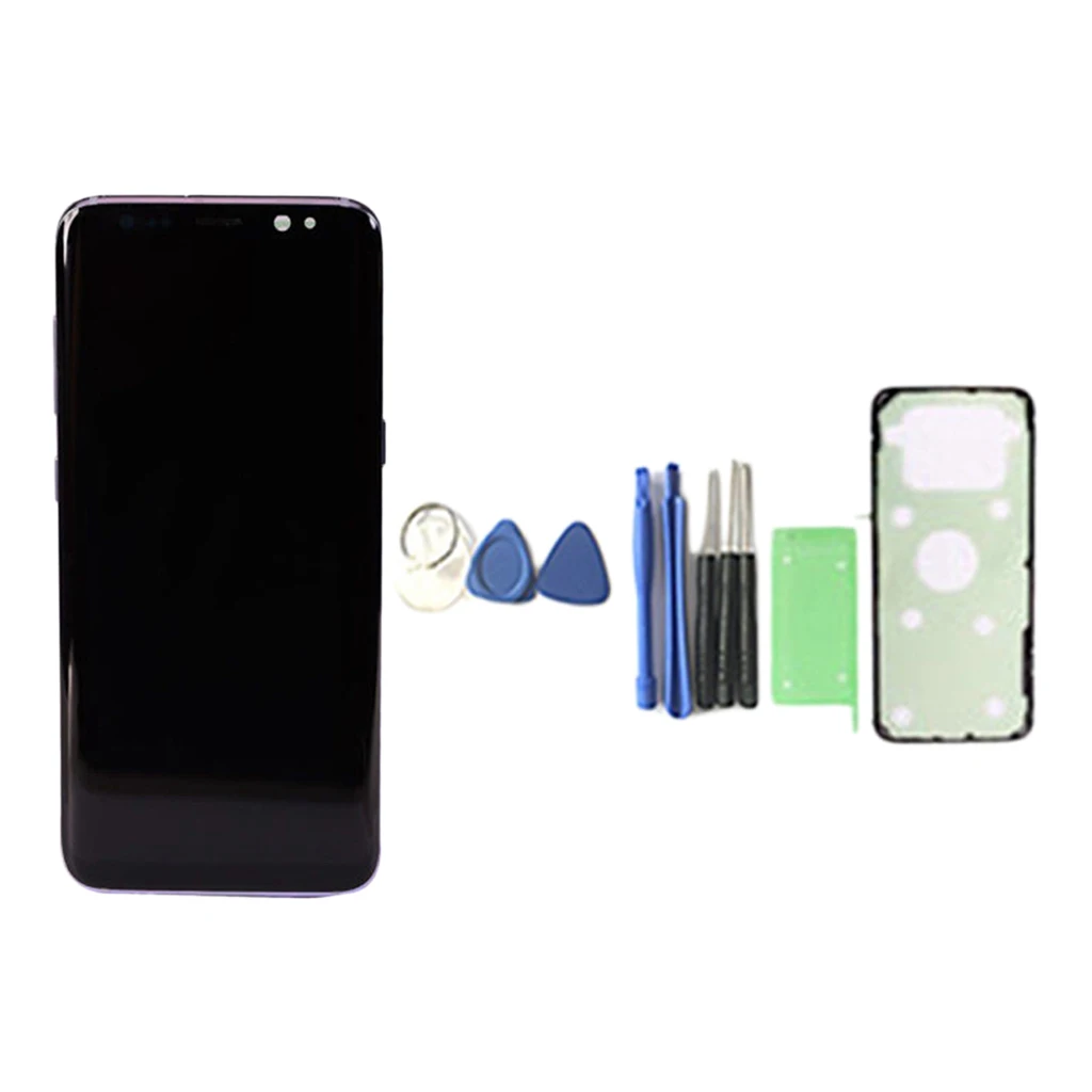 

LCD Display + Touch Screen with Frame + Tools Compatible for Samsung Galaxy S8 Black