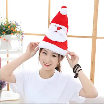 

Electric Christmas Hat Plush Toys Growing Sing Swing Santa Claus Hat for Christmas Decoration Gift