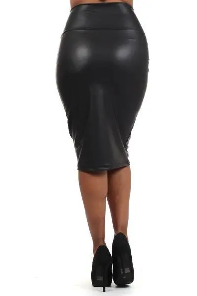 Wish AliExpress,, летняя юбка-миди из искусственной кожи, с высокой талией, до колена, из органической кожи, средней длины, облегающая кожаная юбка