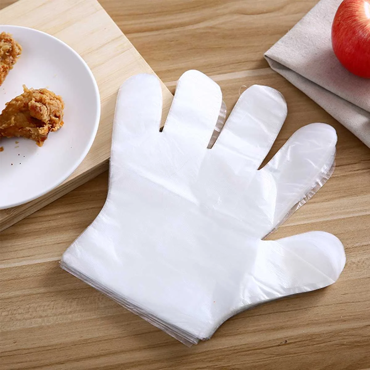 400 100PCS/Set Food Plastic Gloves Disposable Gloves for Restaurant
