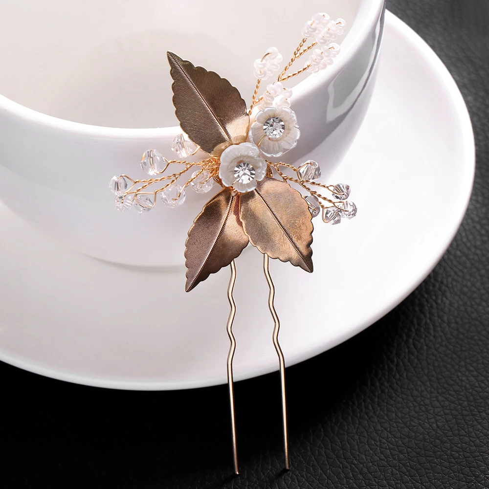 Women Pearls Hairpins Wedding Hair Clips Headpieces Hair Forks For Bridal Hairstyle Crystal Jewelry Accessories jewelry accessories hair accessory hair clip hair headdress bridal headwear pearl hairpins