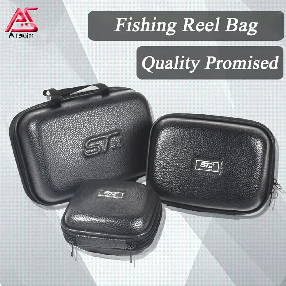 

AS Fishing Reel Bag Large Capacity Removable Multi-Purpose Partition Waterproof Adjustable Fishing Reel Holder Storage Case